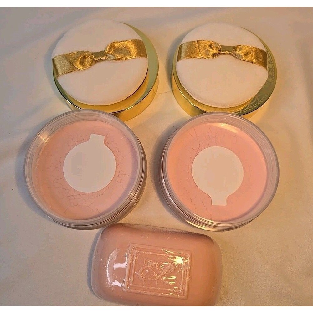 2 X Estee Lauder BEAUTIFUL Perfume Body Powder 1 oz, & 4oz Soap SEALED with puff